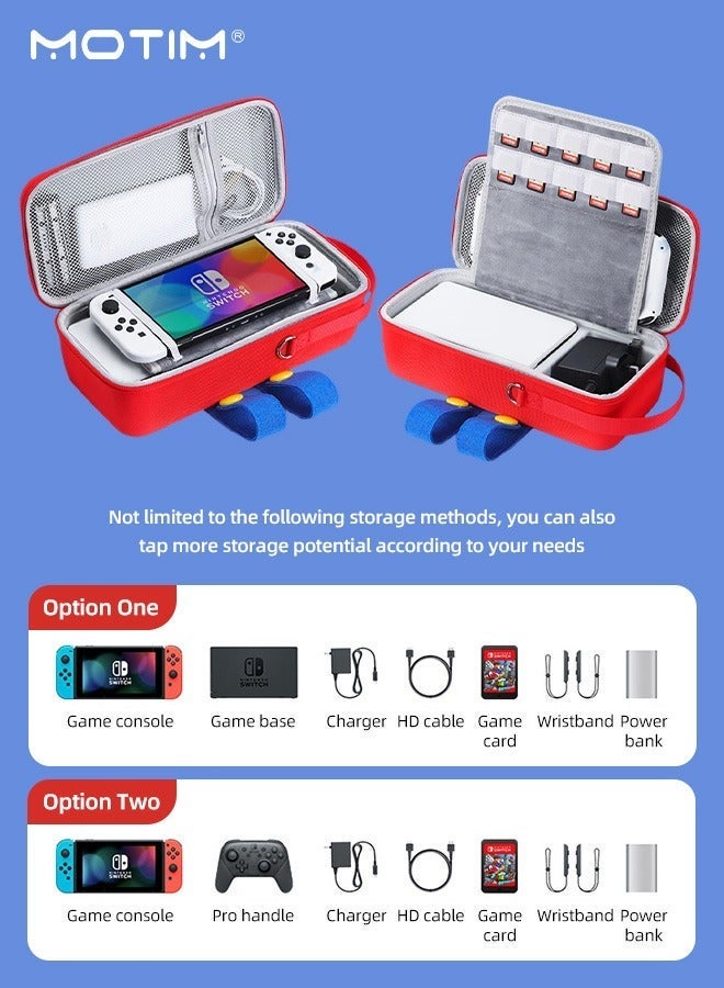 موتيم حزمة حقيبة حمل Switch متوافقة مع Nintendo Switch/OLED Model، سعة كبيرة، حقيبة سفر محمولة صلبة مقاومة للصدمات، حقيبة حمل Switch مع حاملات بطاقات - Image 2